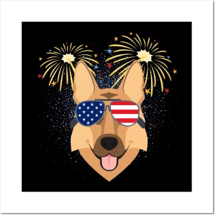 Cool Dog USA flag Patriotic 4th July independence day coolest shirt for july forth Posters and Art